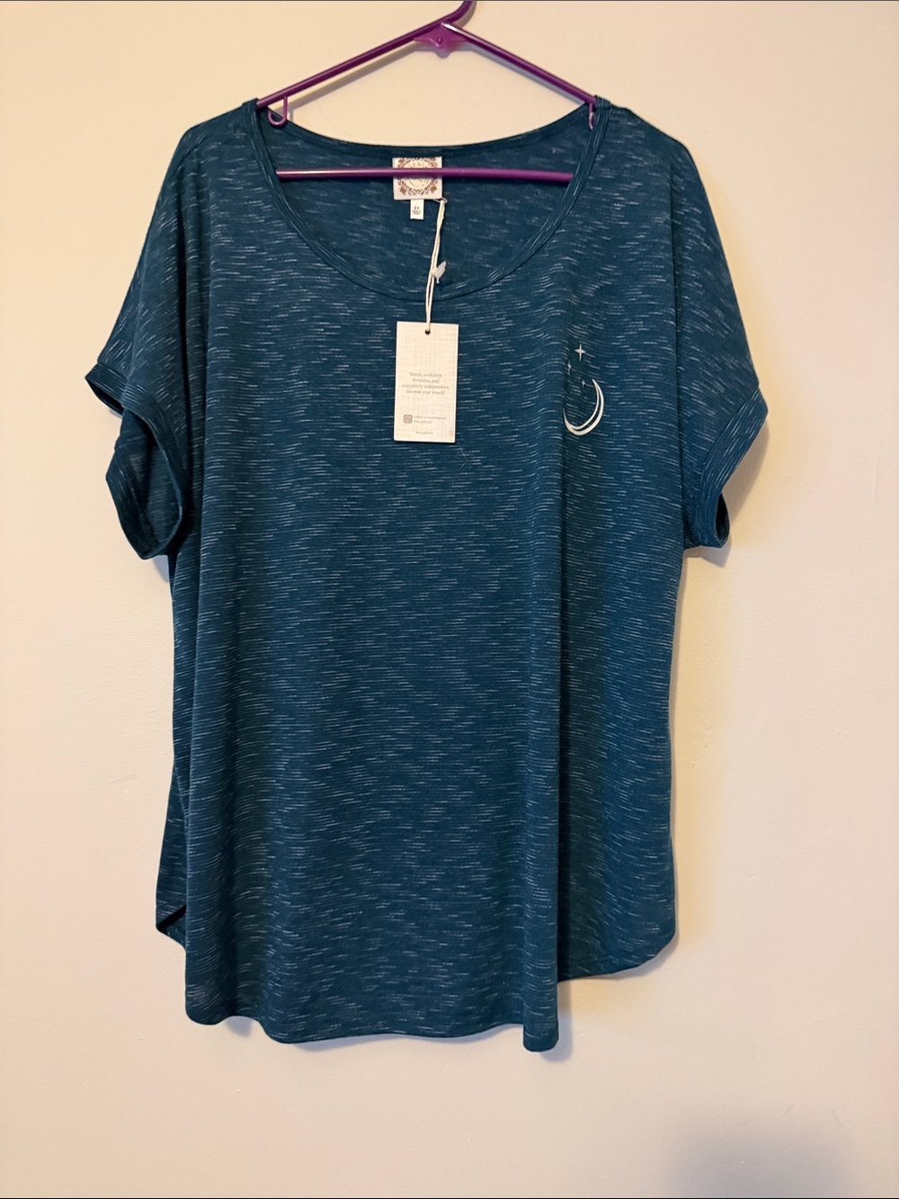 True style -Relaxed Teal Scoop-Neck Short Sleeve Tee NWT SIZE 2X